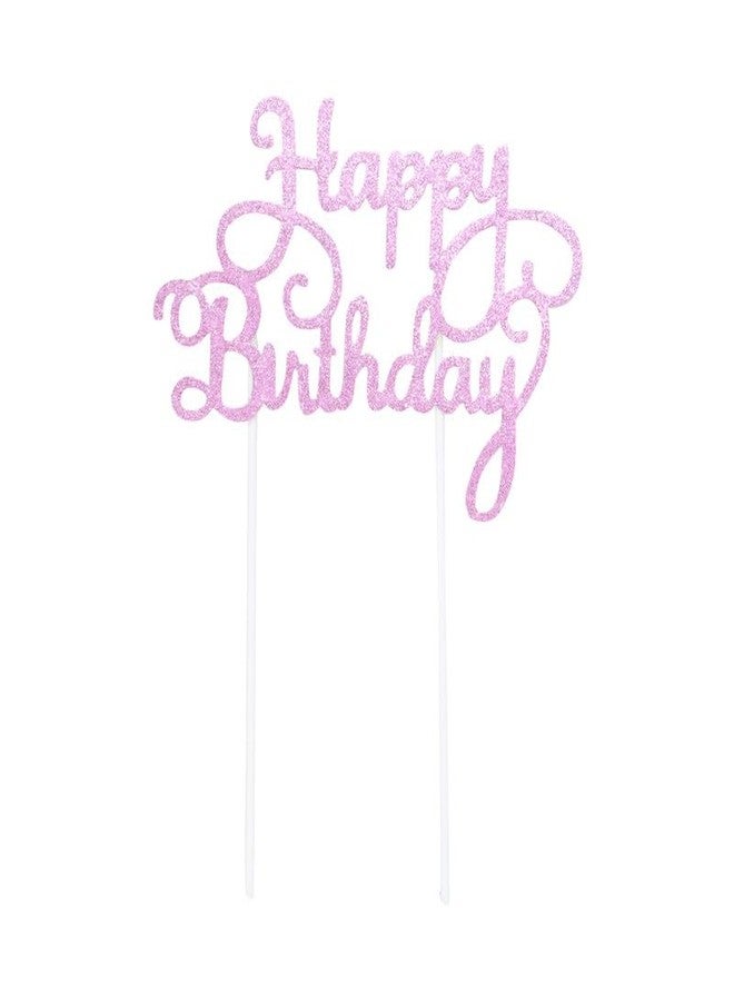 Juzfun Cake Toppers for Party Decoration Birthday Cupcake Pink Star Design | Size: 10 cm - Image 3
